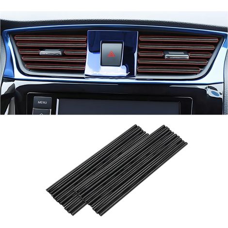 20 PCS Bande Décorative pour Climatiseur de Voiture, Accessoires intérieurs de voiture, Multicolore Bande décorative pour la plupart des bouches d'aération (Noir) (1/5)