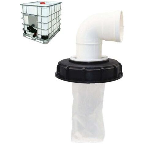 Filtre À Couvercle IBC Accessoires De Réservoir IBC Couvercle De Filtre en Nylon 165mm avec Couvercle Supérieur De Baril d'argile De Filtre Net pour Réservoir d'eau De Pluie IBC/90 degrés (1/4)