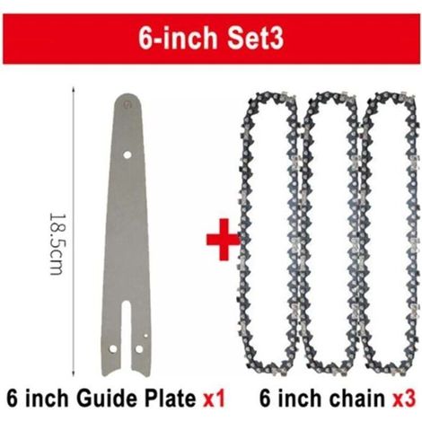 Guide de Chaîne Tronçonneuse 6 Pouces Lame Portable Mini Scie Électrique Élagage Jardin Bûcheronnage Accessoire