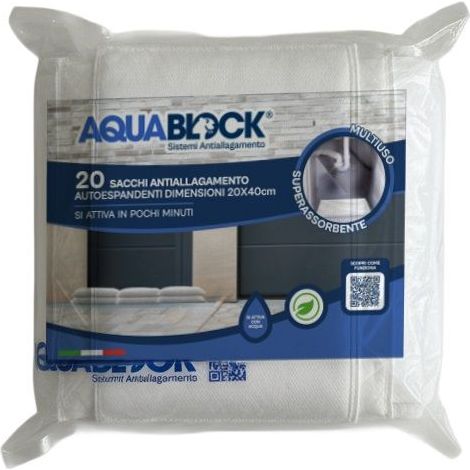 SACCHI AUTOESPANDENTI ANTIALLAGAMENTO 20X40CM AQUABLOCK CONFEZIONE 20 PEZZI