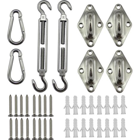 Crochet à ressort en acier inoxydable M5, accessoires de gréement pour voile d'ombrage et tonnelle, fixation stable et durable extérieur (1/4)