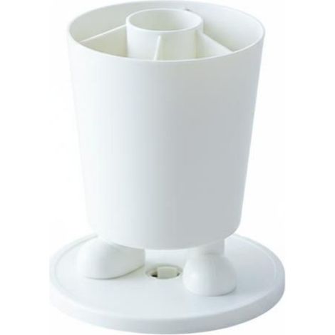 Pot À Crayons Rotatif - 13,5 cm Hauteur - Base 11,5 cm Diamètre - Blanc - Pour Bureau Étudiant Et Professionnel - 1 Pièce (1/3)