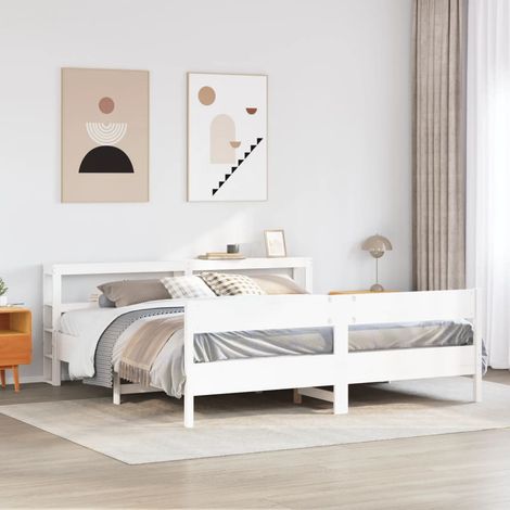 Estructura de cama sin colchón madera maciza blanca 200x200 cm vidaXL (1/5)