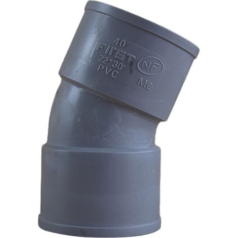 Coude PVC 22°30 Femelle Femelle Ø40 - First Plast (1/5)
