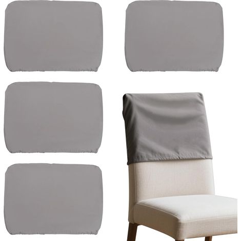 Lot de 4 housses de coussin polyester élastiques - Protection contre la poussière - Amovibles - Universelles - Pour salle à manger, hôtel, maison et bureau