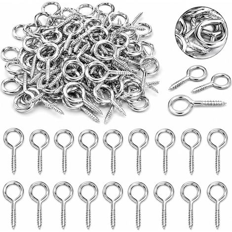 100 Pièces Piton à Visser et Crochets à Visser avec Œillet 20 mm (1/5)