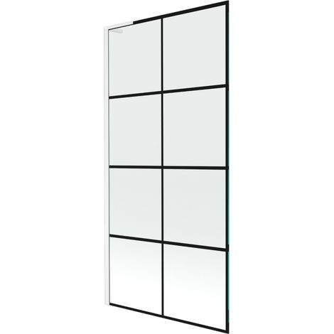 Paroi de baignoire Mexen Next L, 1 volet 90 x 150 cm, motif noir, blanc - 895-090-000-03-77-20 (1/5)