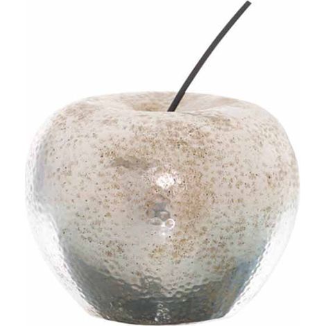 Apple Ornament - Ceramic - L15 x W15 x H16 cm - Silver