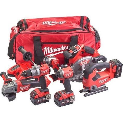 Milwaukee 4933464918 M18 FPP6D2-503B FUEL™ Powerpack 6 Pc Kit 18V 3x5.0Ah Li-ion