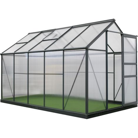 Serre de jardin en aluminium Flora 610 – Dimensions 312x192x201 cm – Panneaux en polycarbonate double paroi 4 mm – Résistance aux UV 100% – Westmann (1/5)