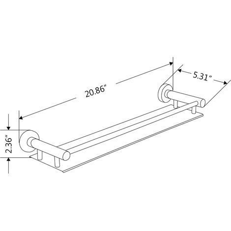Étagère de salle de bain en acier inoxydable 304 avec rail - Fixation murale pour décoration de salle de bain (doré) (1/4)