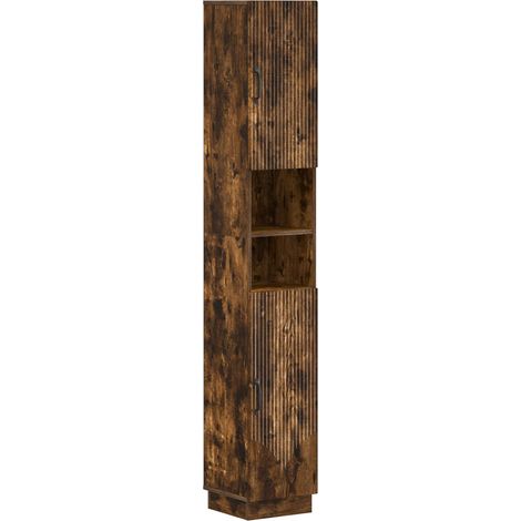 Badezimmerschrank mit offenem Regal HOORN Raucheiche vidaXL (1/5)