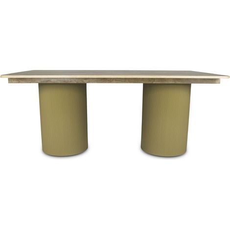 Tavolo da pranzo ovale in legno "Zénith" - 180 cm - 8 posti a sedere - Beige