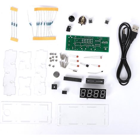 Module Mcu Horloge Électronique Kit Carte De Circuit Avec Boîtier Pile Affichage Température (1/5)