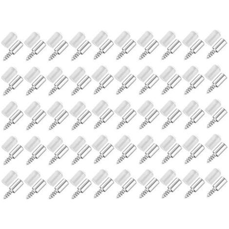 Lntyq 50 Pièces Vis Autotaraudeuses Support,Consoles Pour Etagères,Self-Tapping Screws Cabinet Laminate Support,Utilisé Pour Les Etagères en Verre Etc (1/5)