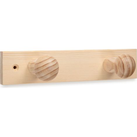 Perchero de Madera de Pino con 2 Cabezas - Inofix