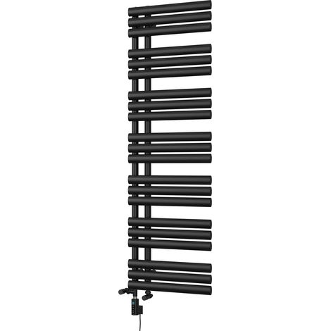 Percival - Black Dual Fuel Towel Rail H1592mm x W500mm Thermostatic WIFI (1/3)