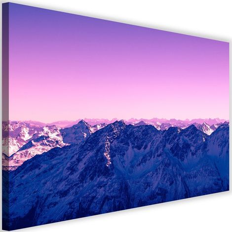 Tableau sur toile Montagnes Lilas Lever de soleil 60x40 (1/5)