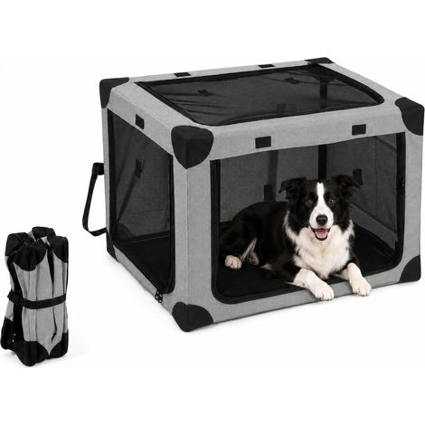 Cage de Transport Pliable Taille L pour Chiens Moyens et Chats (1/5)