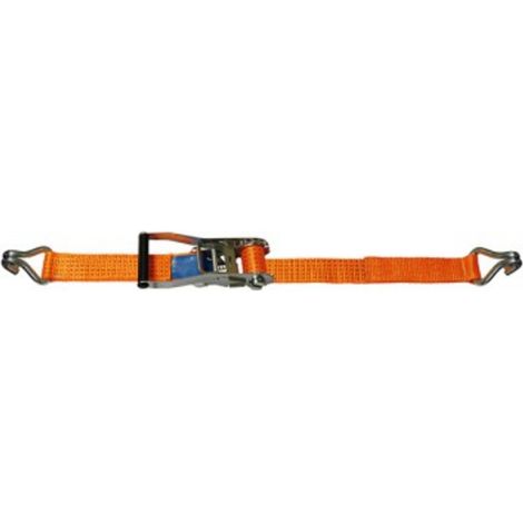 Sangle d'arrimage extérieur larg 50 mm 2 crochets doubles soudésTMU 2500 kg LEVAC - 4570