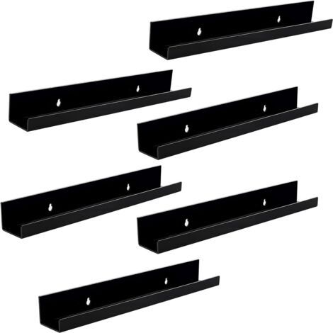 royaluxe-Système de rangement en acrylique - Support mural pour disques vinyles - Présentoir - Support pour disques vinyles - 6 pièces - Noir (1/5)
