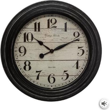 Horloge Murale Déco en Verre "Moulure" 29cm Noir (1/3)