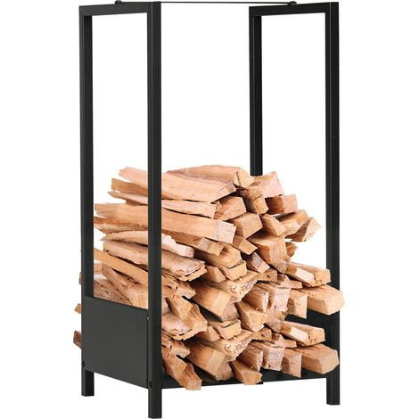 Scaffale Portalegna 39x35x76 cm in Acciaio Nero (1/5)