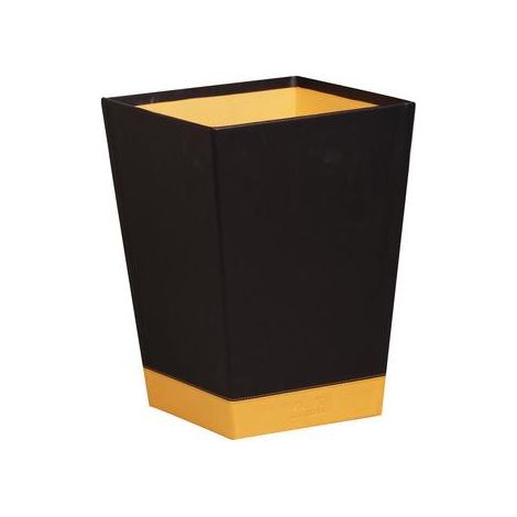 Papelera Rhodia rhodiarama cuero sintético negro naranja 27x27x32 cm