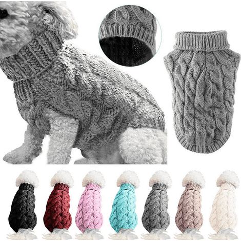 Pull-over Chien - Tricoté En Laine - Pour Hiver - Col Roulé - Tailles S À XL - Pour Chiens Et Chats (1/5)
