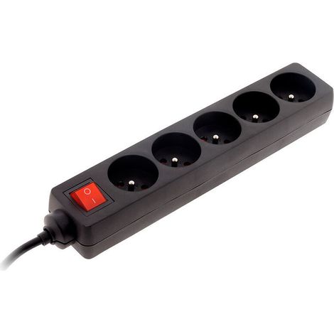 [NEVER USED] 5-socket power strip, 16A, 2P+E, black