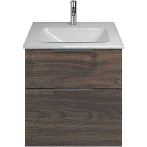 Lavabo en verre Burg Eqio + vasque en mélamine 615x620x490mm Marone D.Truffle GR0200 (1/2)