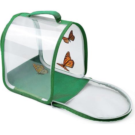 Petit habitat à papillons, cage à insectes, enclos à chenilles, cage pour petits animaux, mangeoire à insectes portable avec poignée de transport (1/4)