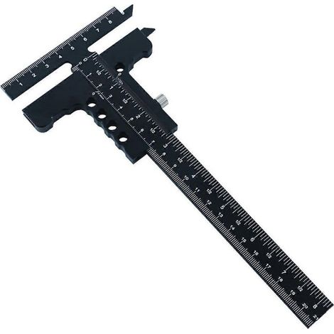 Règle en T à curseur métallique, outil de traçage pour mesure d'angle précise B-- (1/5)