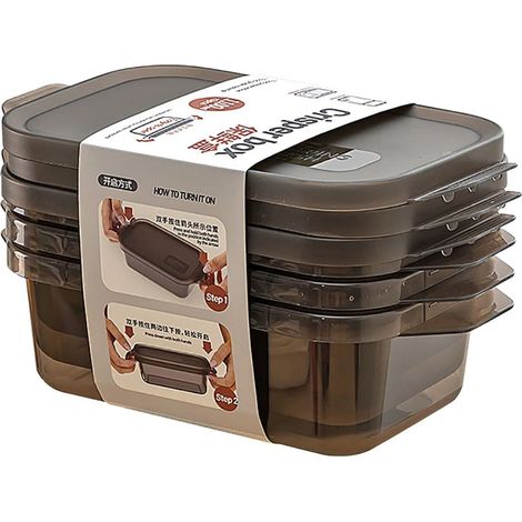 Boîte À Repas - Résistant Au Micro-ondes Et Au Congélateur - Avec Joint En Silicone Et Couvercle À Cliquetis - 3 Pièces (1/3)