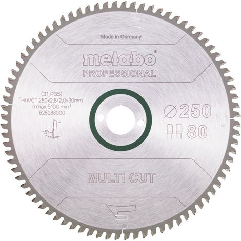 Metabo Kreissägeblatt Multi Material 250x30 80 FZ/TZ 5° neg Tisch- Kappsägen (1/3)