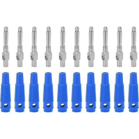 10 Pièces Connecteurs Banane 4mm 7 Broches 1000V 32A Mâle Emboîtables avec Manchon Doux Vis Serrage Jaune (1/5)