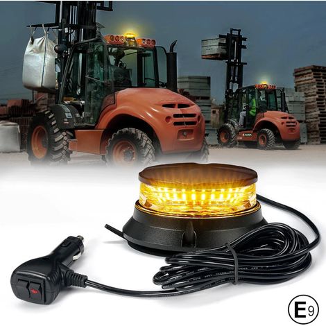 24W LED kompakte drehbare Signal-/Warnleuchte (Rundumleuchte) mit Magnet und Saugnapf, 12–24V, E9 E-M