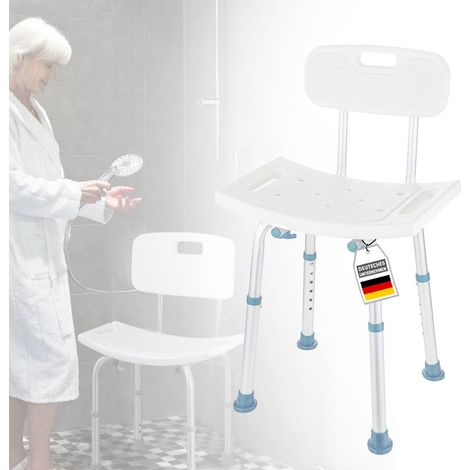 Tabouret de douche Jonah Réglable en hauteur avec dossier 34 x 36 x 75,5 cm