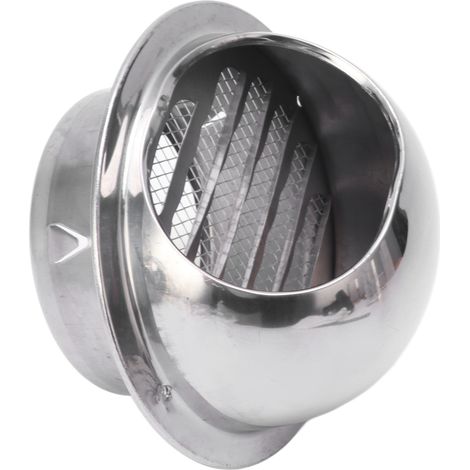 Hotte d'aération inox extérieure antibruit vent pluie bouche d'aération acier inoxydable accessoire sortie 10 cm (1/5)