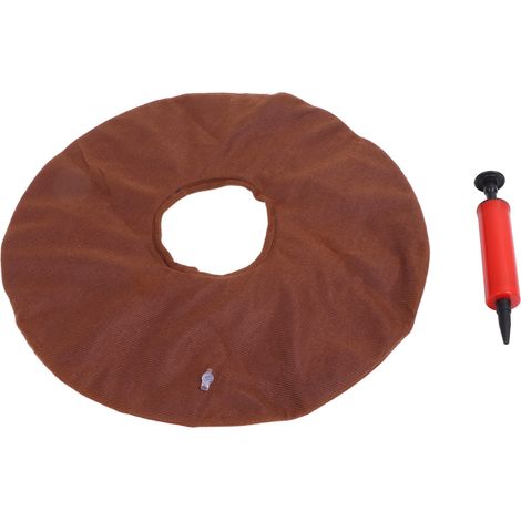 Coussin gonflable rond anti-escarres, étanche, pour fauteuil roulant, tabouret et chaise, couleur café (1/5)