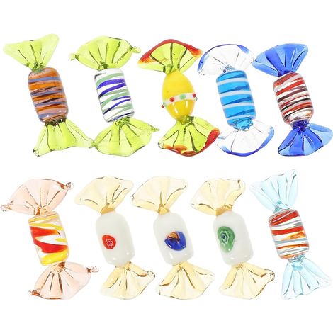 Décorations Artisanales en Verre Couleur Aléatoire de Bonbons Créatifs Lot de 10 Matériau en Verre Décoration de Chambre D'garçon et Filles ou Fête (1/5)