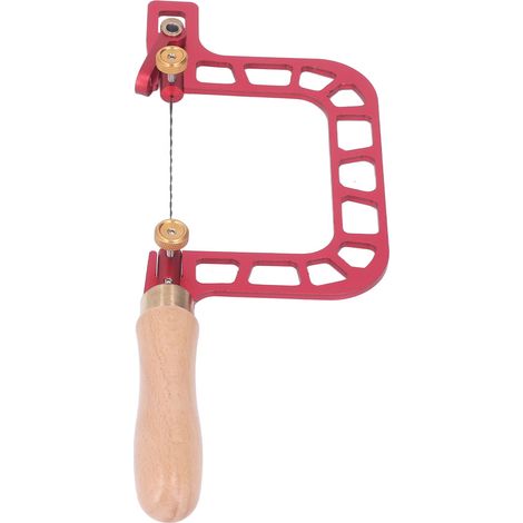 Scie à chantourner à cadre, coupe rapide et nette, scie à fil multifonctionnelle pour le travail du bois, la bijouterie et le métal, rouge (1/5)