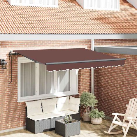 Auvent rétractable Marron 250 x 200 cm tissu vidaXL (1/5)