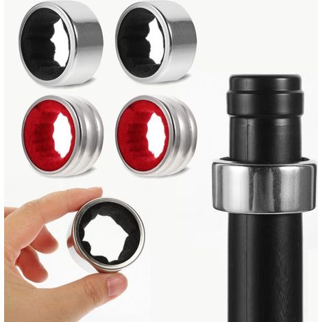 Lot de 4 anneaux étanches en acier inoxydable, adaptés aux bouteilles de vin, aux bars et à un usage domestique comme bouchons anti-gouttes.
