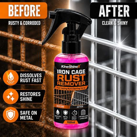 KineShineX Rostentferner-Spray für Metallkäfige und Drahtgittergeländer, geeignet für die Aufbewahrung von Haustierkäfigen. (1/5)