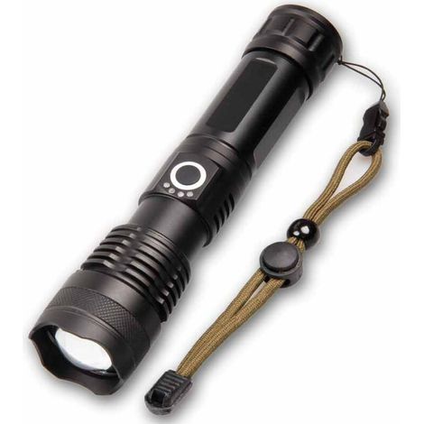 Rechargeable LED Torch Light XHP50.2, 5000 High Lumens Handheld Flashlight Tactical Super Bright Torches 5 Modes Waterproof Zoomable Power Display, 18650 Battery Included (1/5)