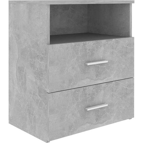 Maison Exclusive - Mesita de noche gris hormigón 50x32x60 cm (1/5)