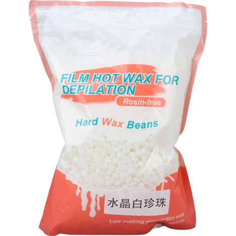 Perles de cire dure 1000g pour épilation sans douleur, cire chaude pour jambes et bras, blanc (1/5)