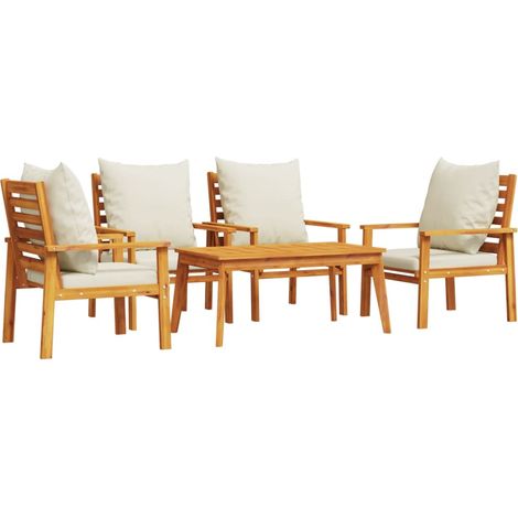 Maison Exclusive - Set Salotto da Giardino 5 pz con Cuscini Legno Massello Acacia