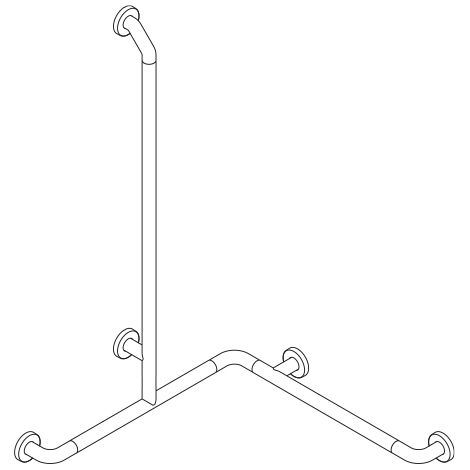 pba 01 Duschhandlauf AS rechts 760x760, Anti-Suizid, BH-Stange 1160mm, aus Nylon